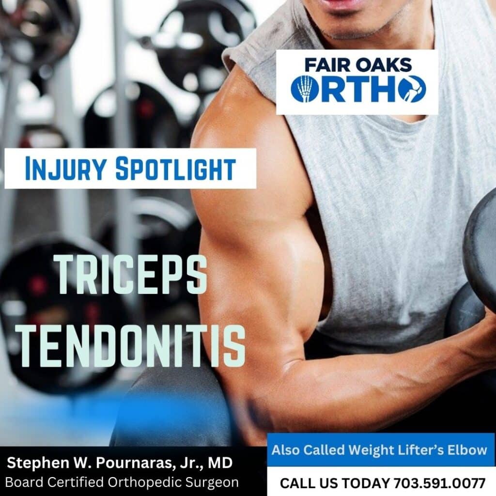 Weightlifters elbow - triceps tendonitis treatment fairfax va